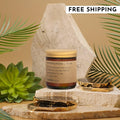 3.5oz Sandalwood + Teak Natural Coconut Apricot Wax Candle