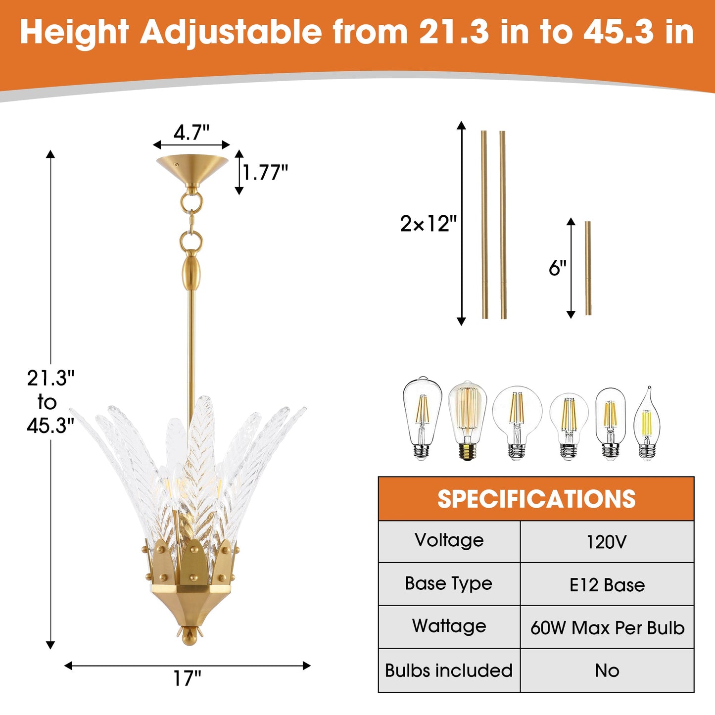 17 Inch Vito 3-Light Feather-shaped Island Pendant Light