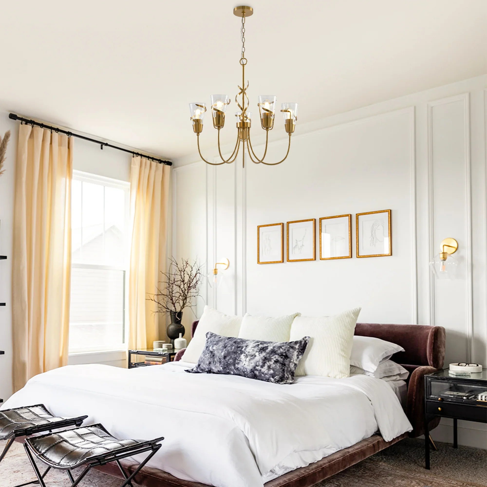 26 Inch Uriah 5-Light Golden Chandelier