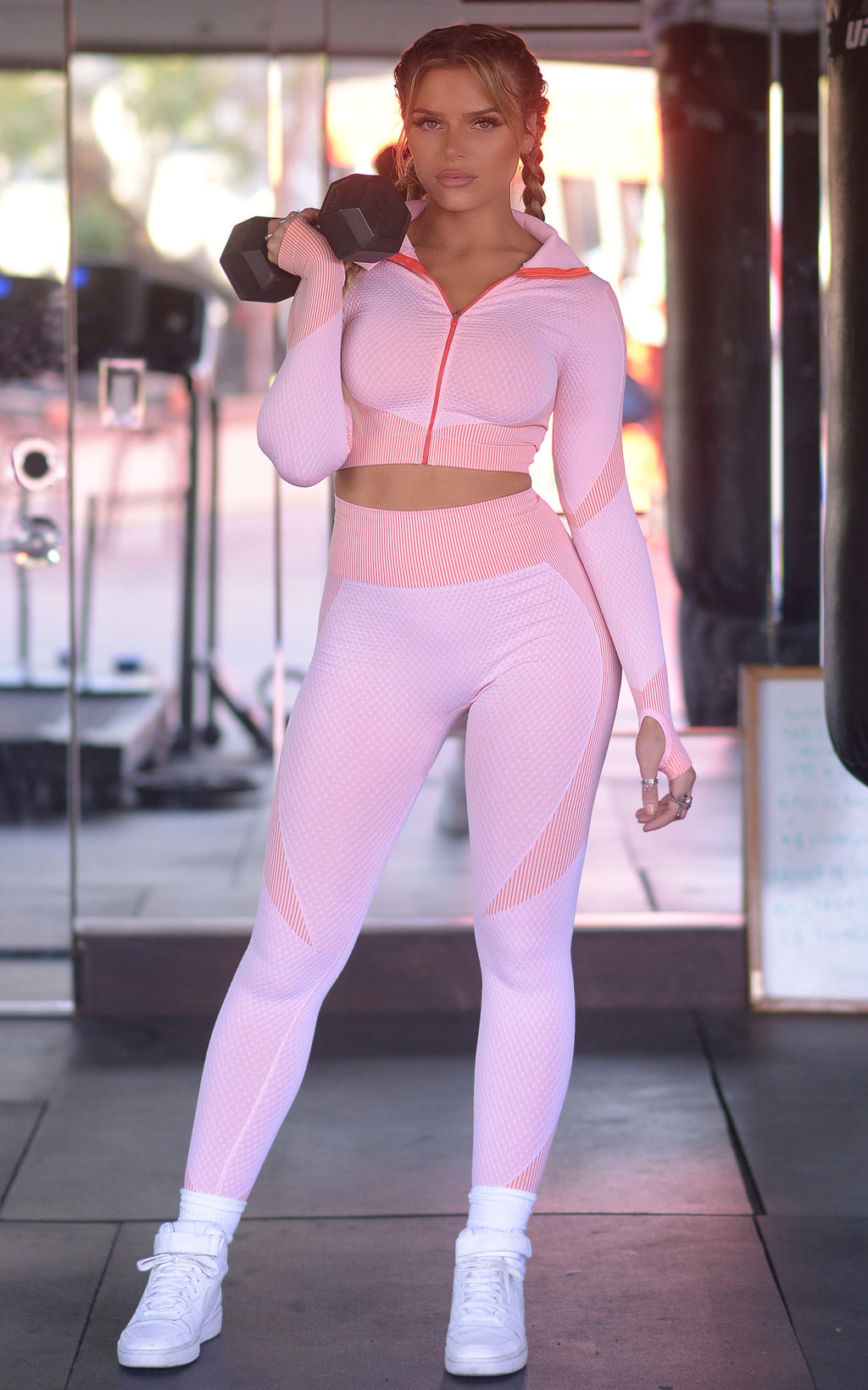 Drop It Like a Squat: Contour Workout Set in Salmon