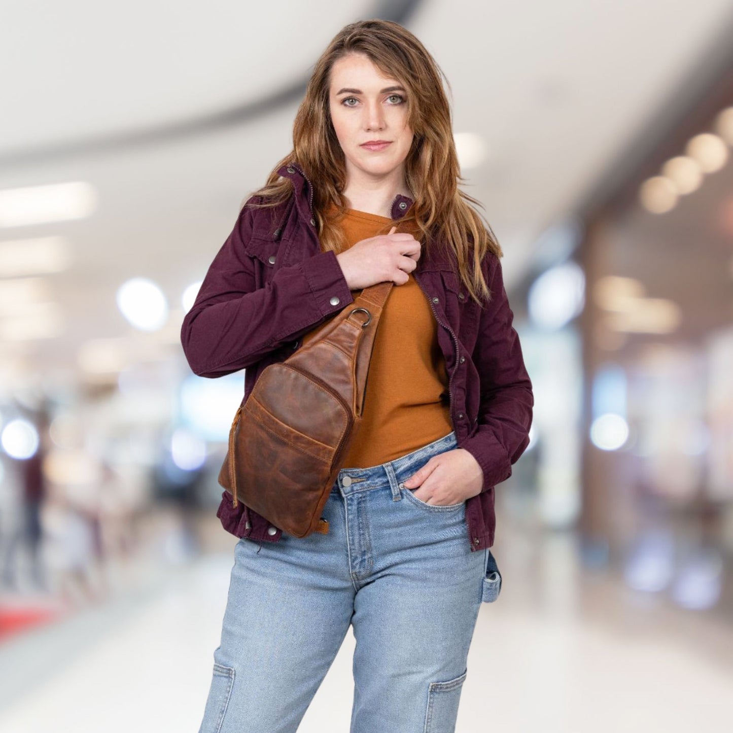 Concealed Carry Unisex Dakota Leather Sling by Lady Conceal