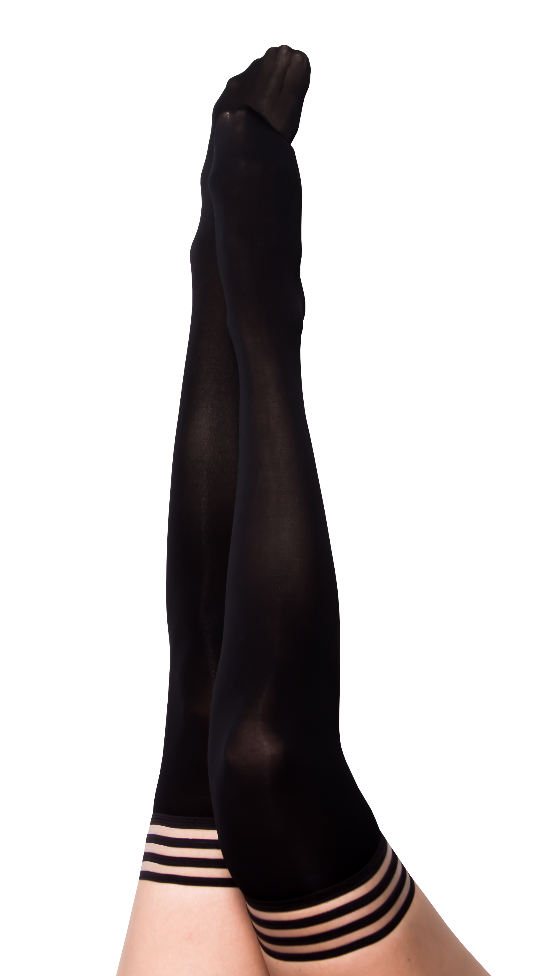 Danielle: Back in Black Thigh Highs. Petite to Plus Size