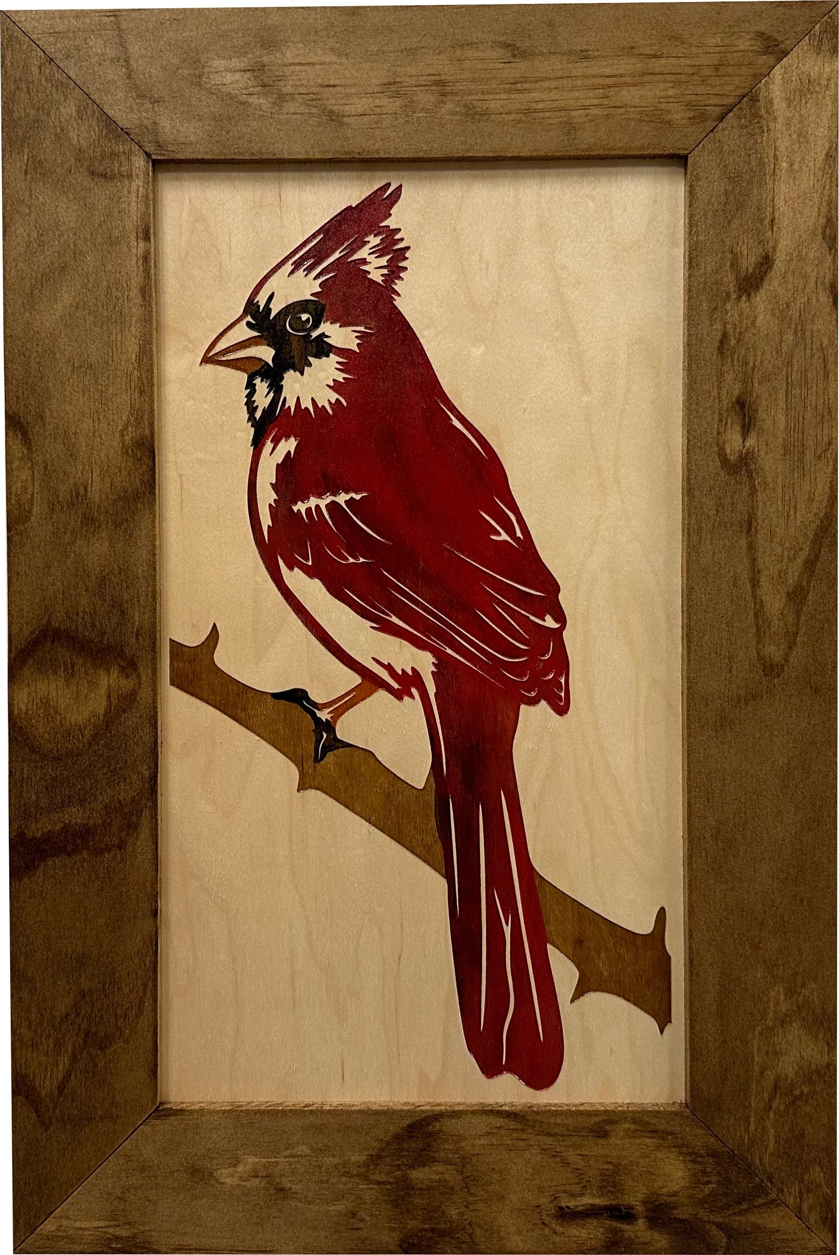 Red Cardinal Bird Gun Concealment Furniture - Handcrafted Hidden Gun Storage Wall Decor - Hidden Gun Shelf with Magnetic Lock for Quick Access