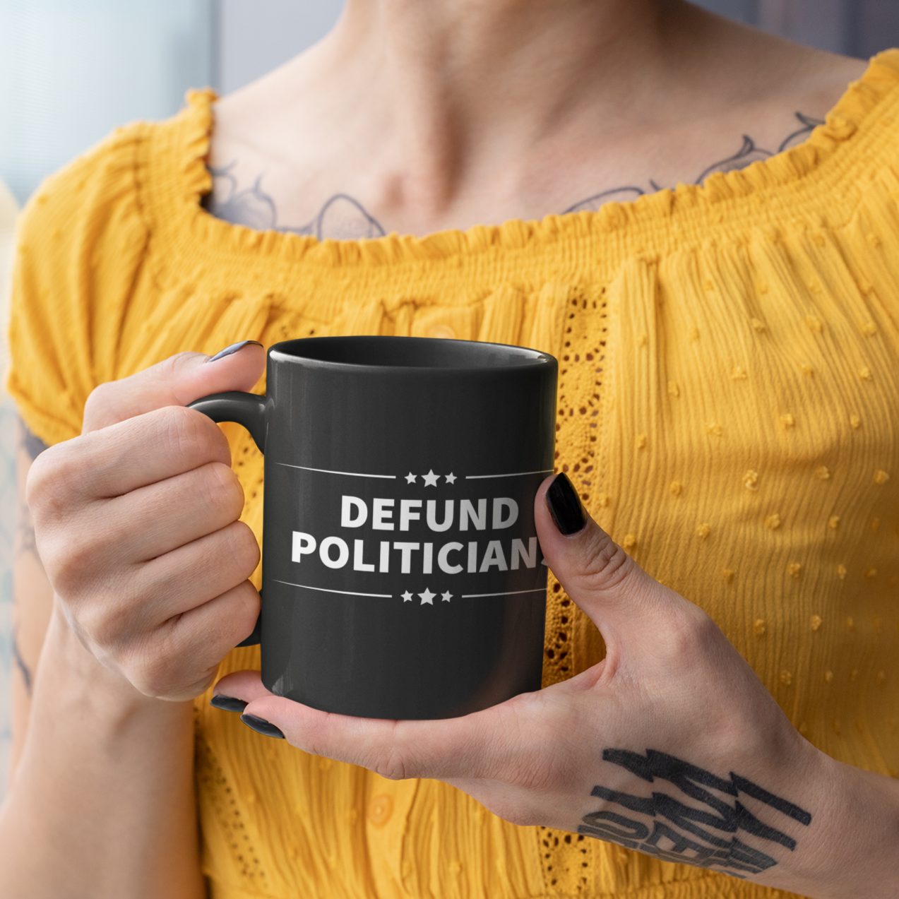 Defund Politicians (Black and White)