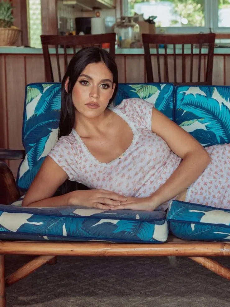 Kilo Brava Ditsy Pink - Cap Sleeve Top