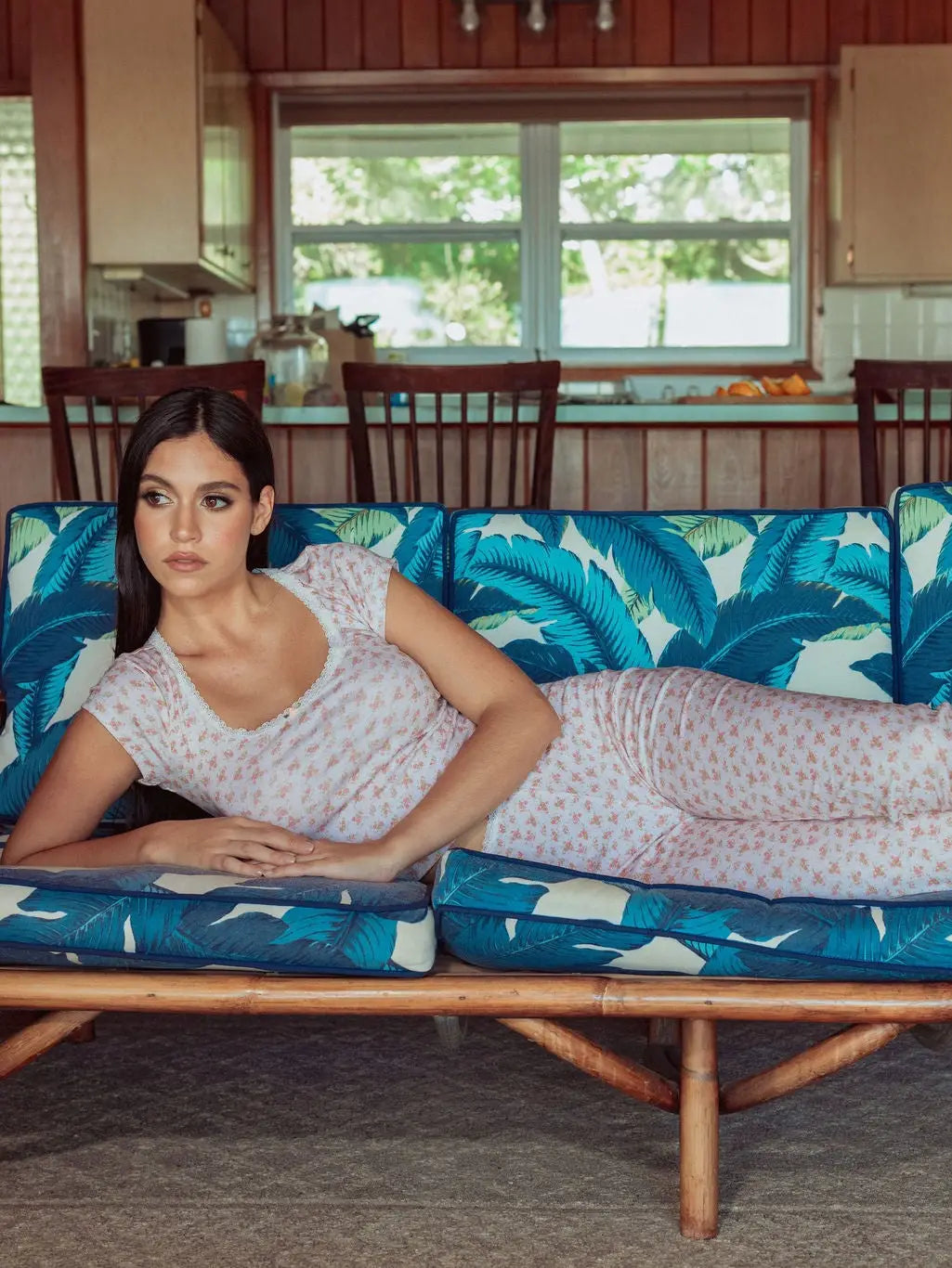 Kilo Brava Ditsy Pink - Cap Sleeve Top