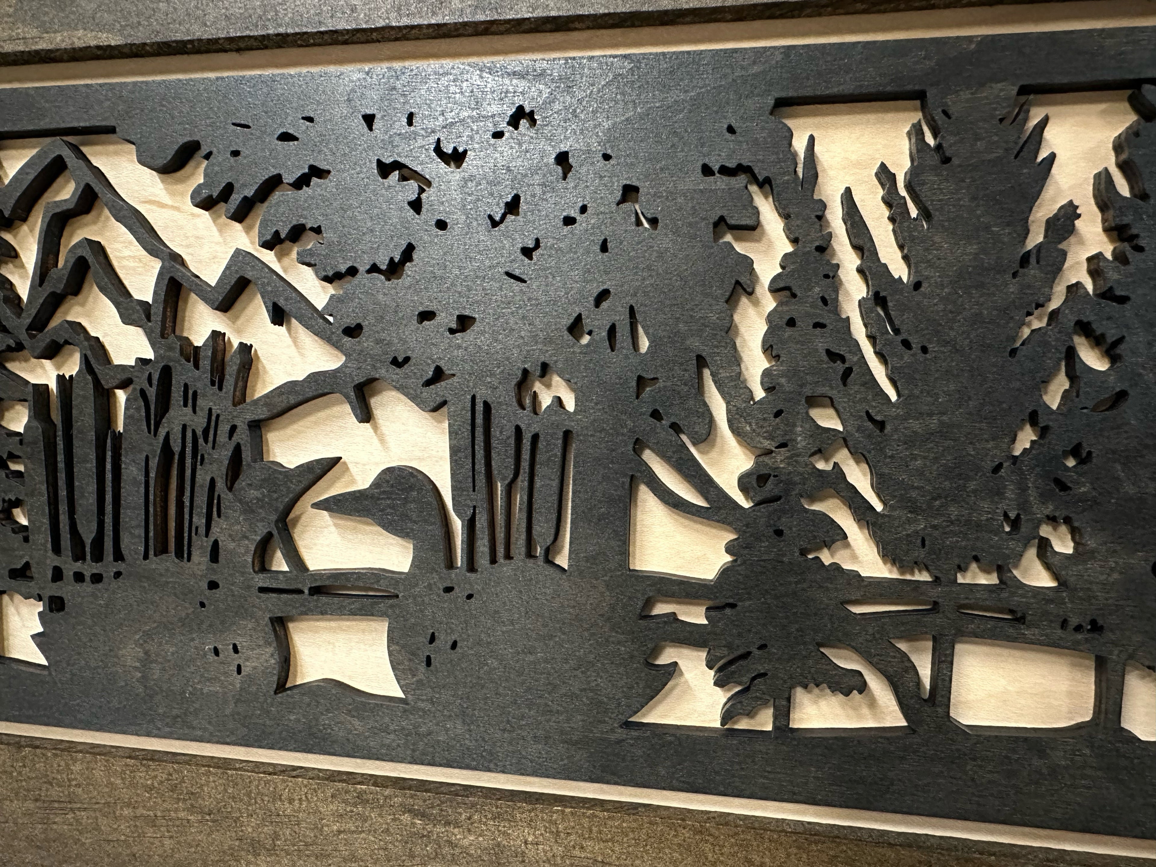 Wood Gun Cabinet Ducks On A Pond Wall Decoration - Hidden Gun Safe To Securely Store Your Gun In Plain Sight by Bellewood Designs