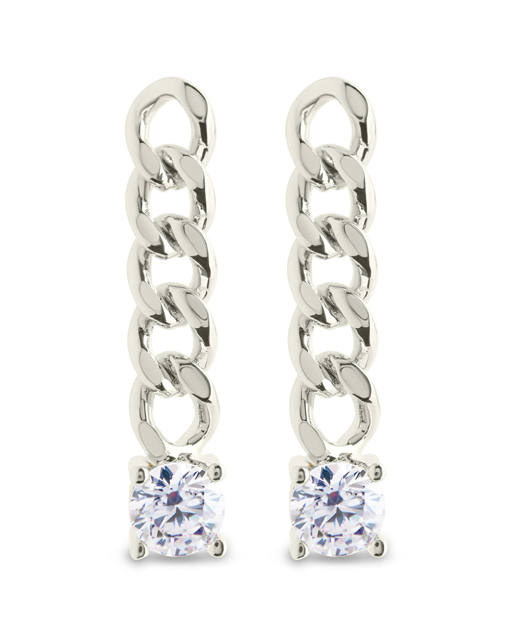 Phoebe CZ Chain Link Drop Stud Earrings
