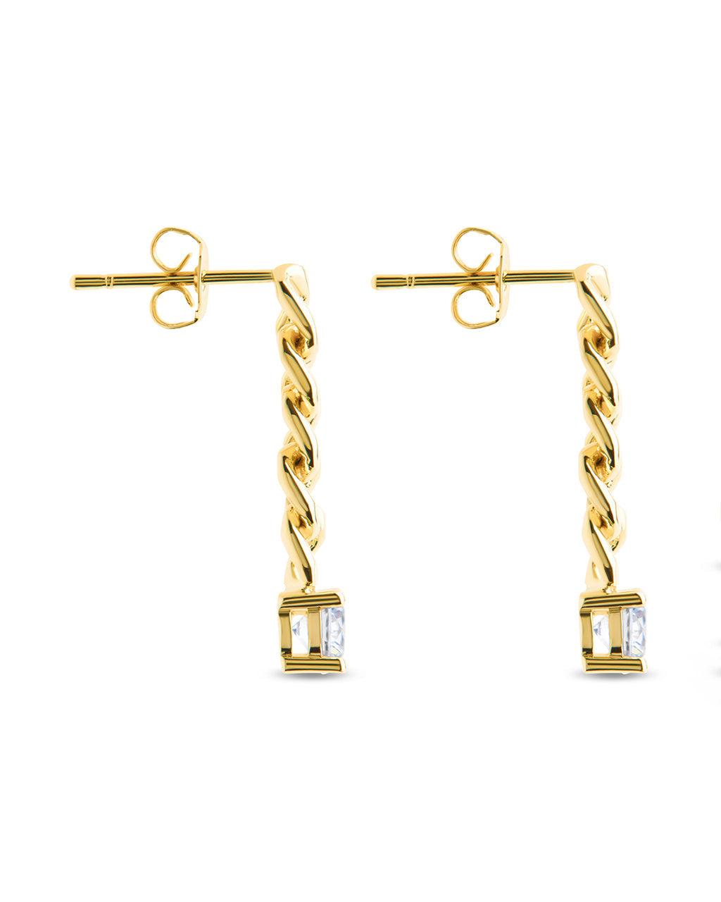 Phoebe CZ Chain Link Drop Stud Earrings