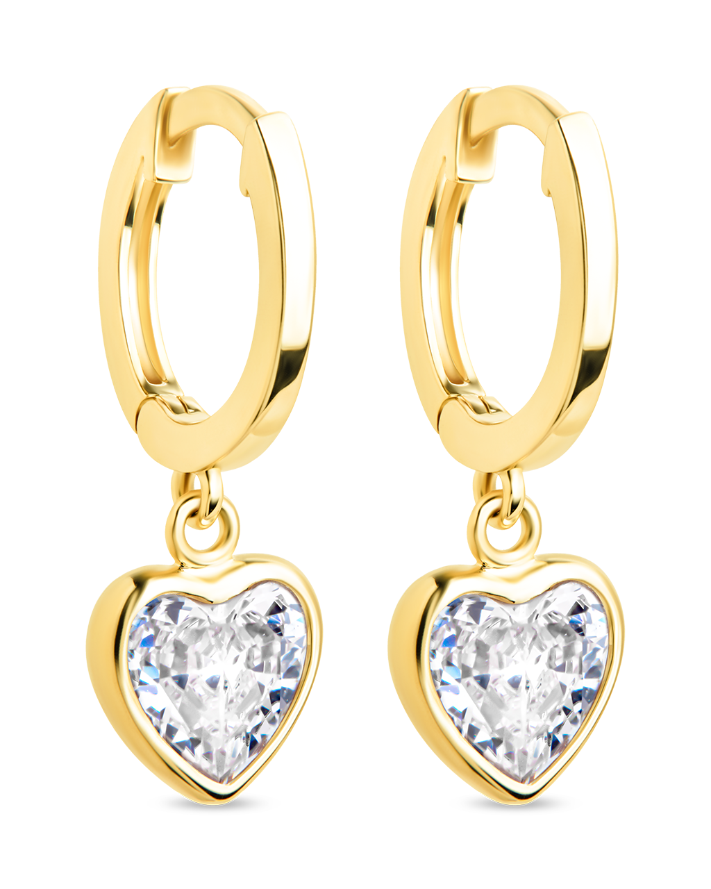 Sterling Silver Lizzy CZ Heart Drop Earrings