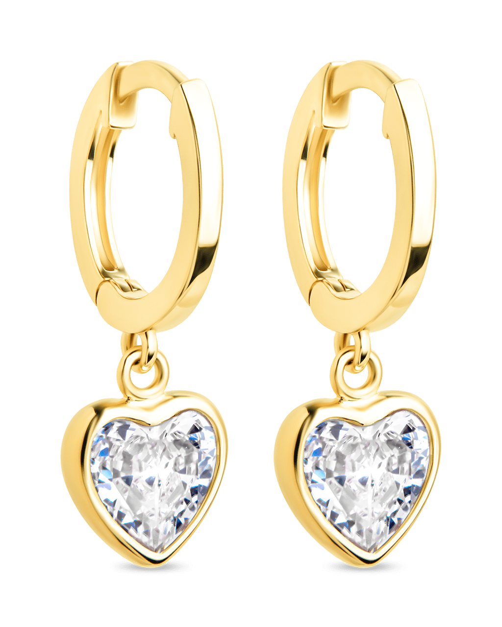 Sterling Silver Lizzy CZ Heart Drop Earrings