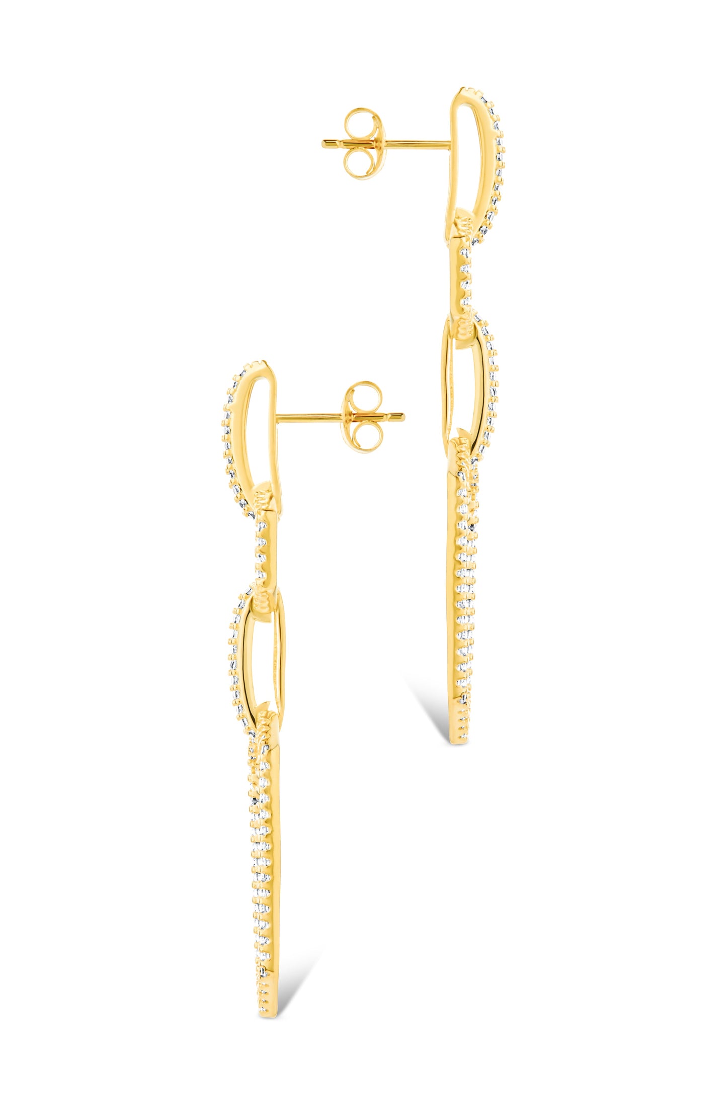 Harlene CZ Chain Link Drop Stud Earrings