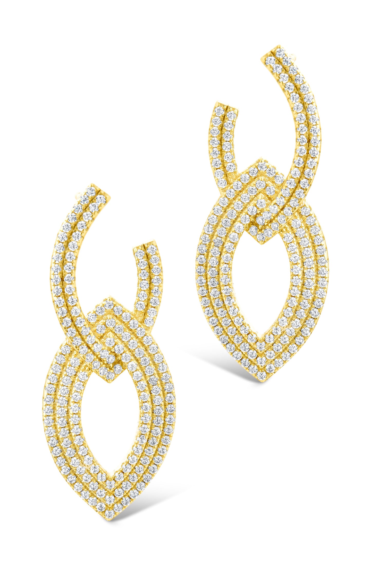 Lilah CZ Interlocking Drop Stud Earrings