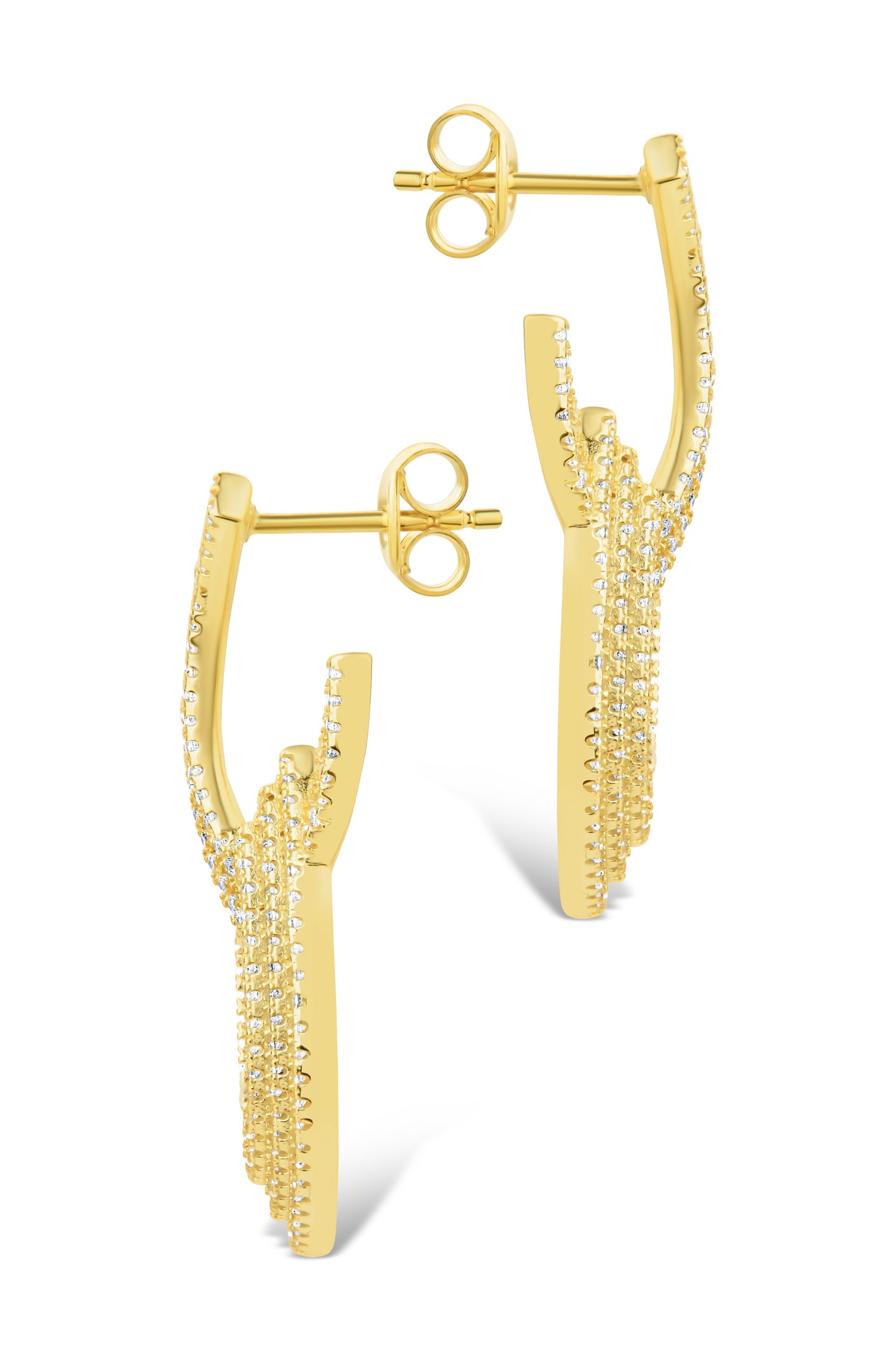 Lilah CZ Interlocking Drop Stud Earrings