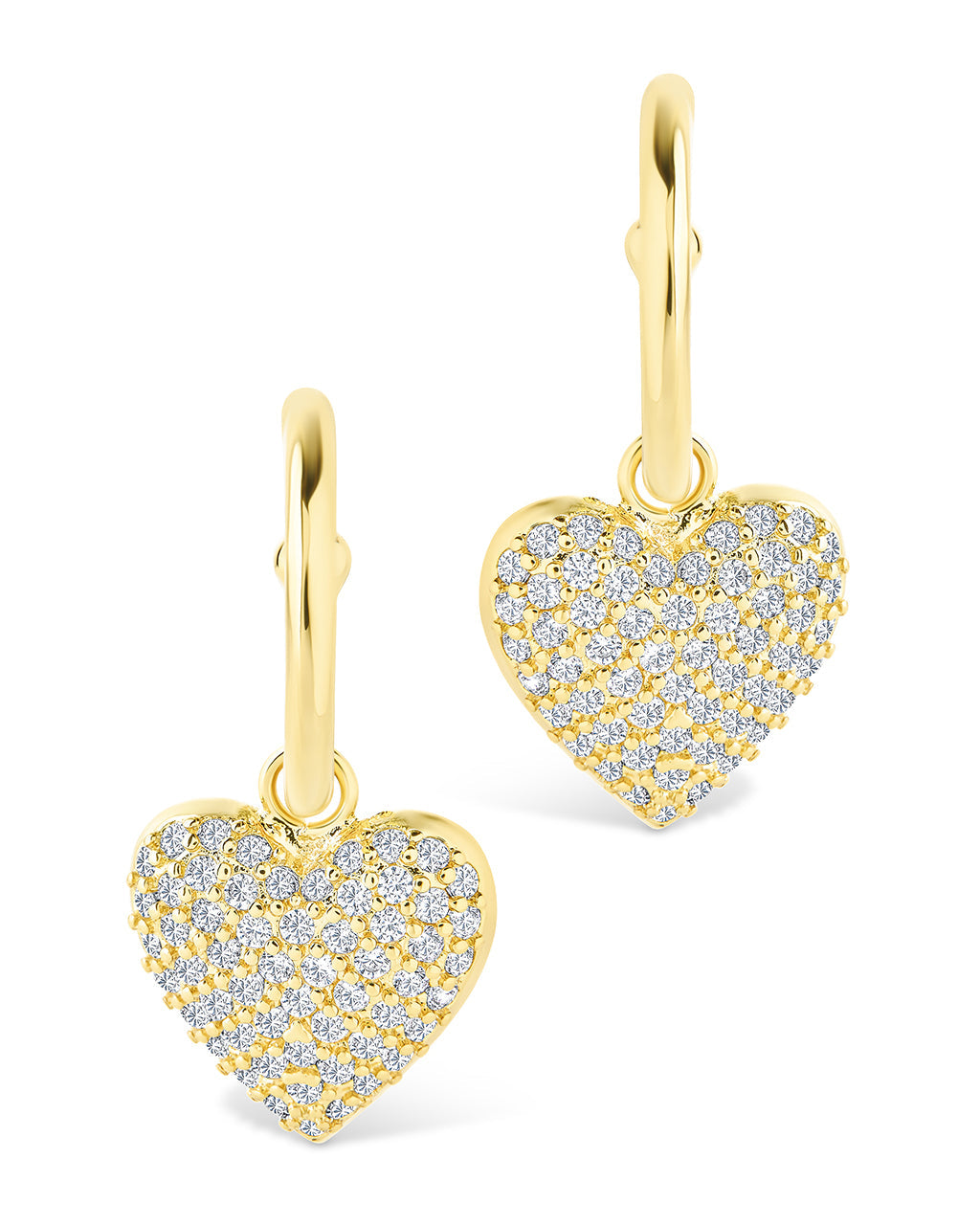 Disco Heart CZ Micro Hoop Earrings