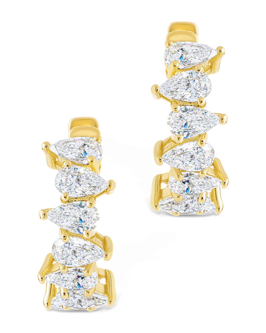 Carina Pear Cut CZ Hoops