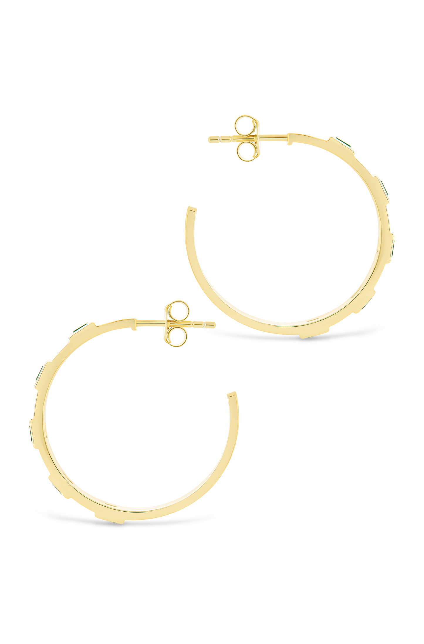 Sterling Silver Asher Flat Polished Hoops