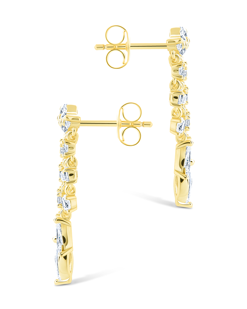 Sterling Silver Adrian CZ Waterfall Statement Studs