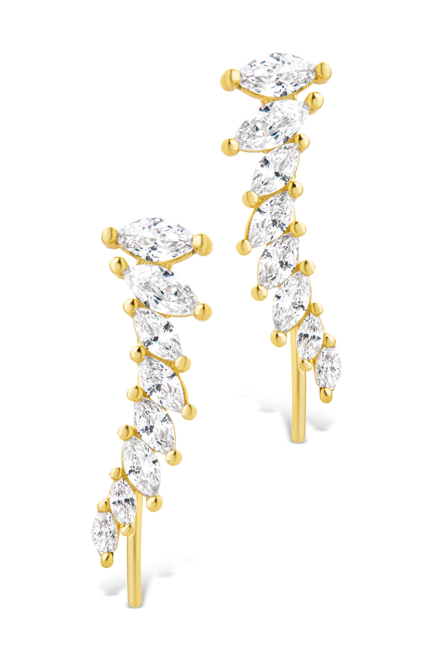 Sterling Silver Skye CZ Threader Crawler Earrings