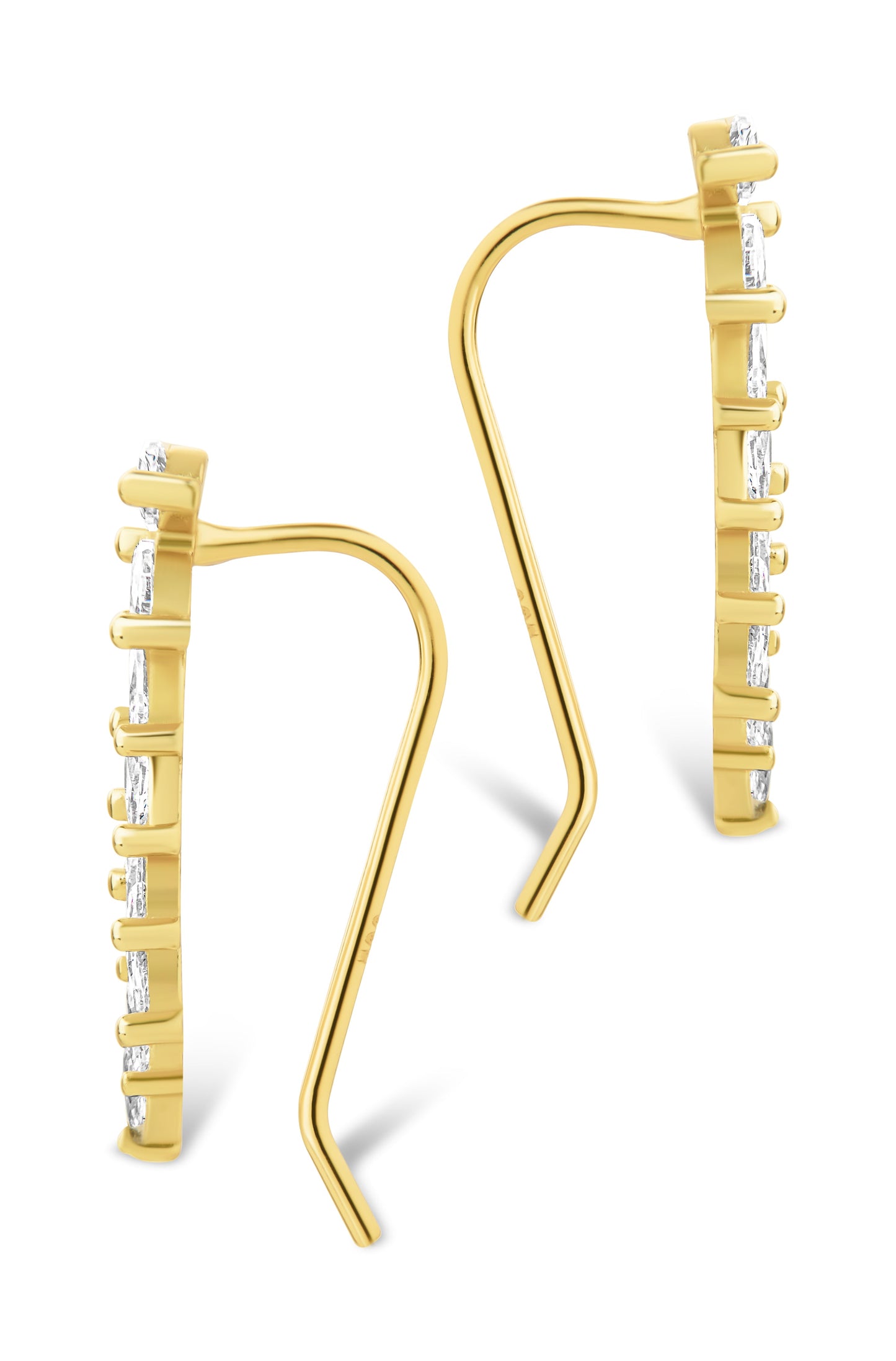 Sterling Silver Skye CZ Threader Crawler Earrings