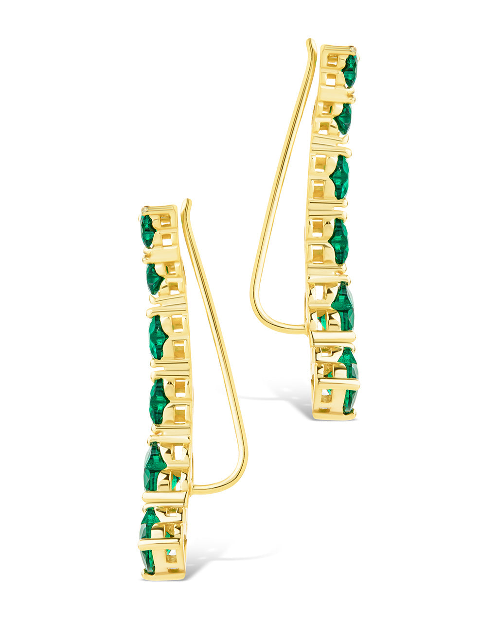 Sterling Silver Jillian CZ Heart Crawler Studs