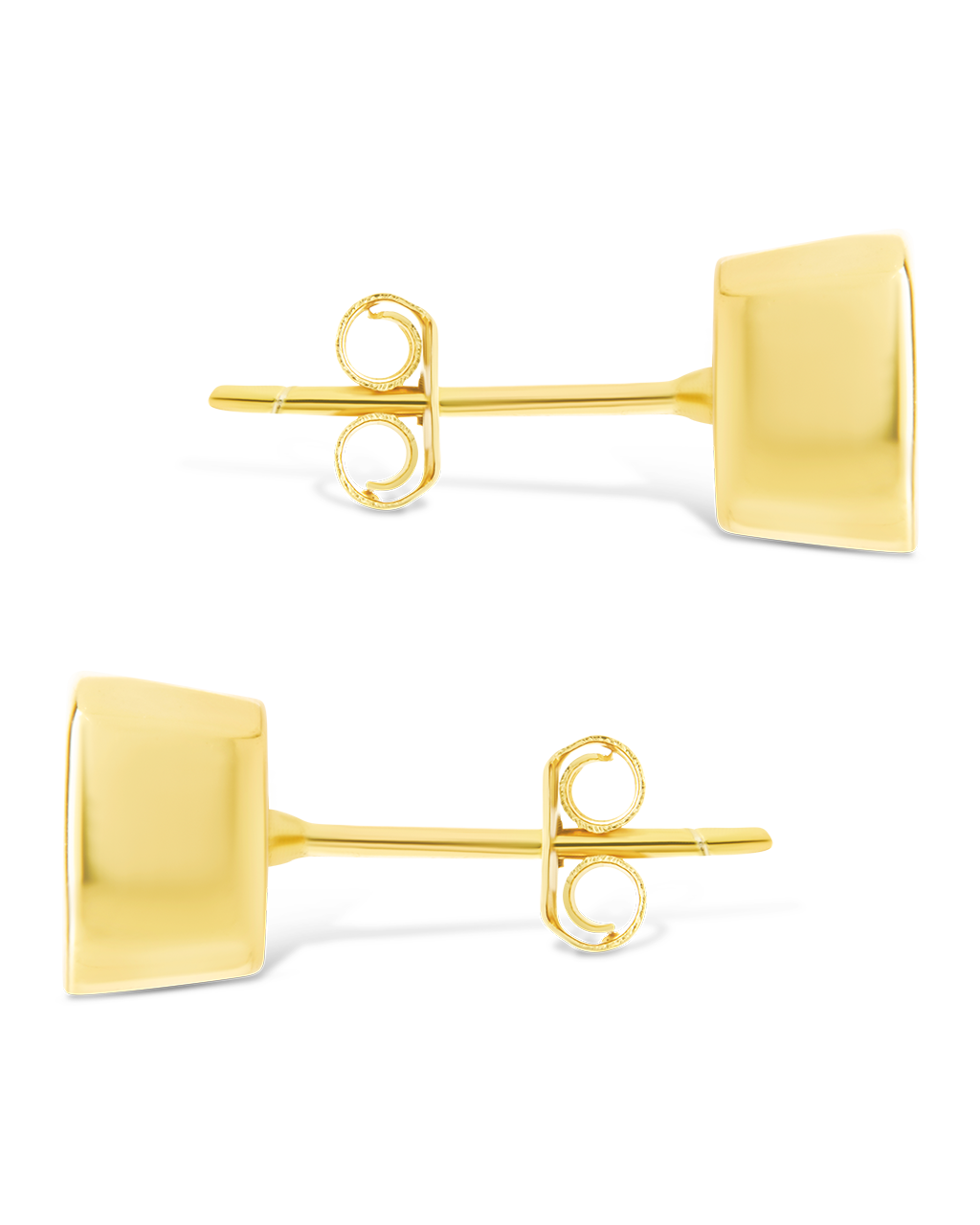 Sterling Silver Cushion Cut Bezel Set Stud Earrings