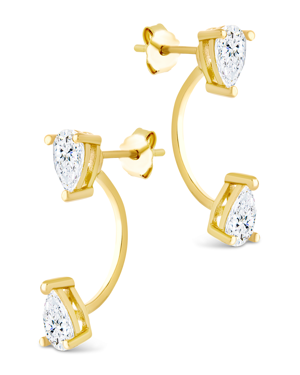 Sterling Silver Pear Cut Duo Jackets