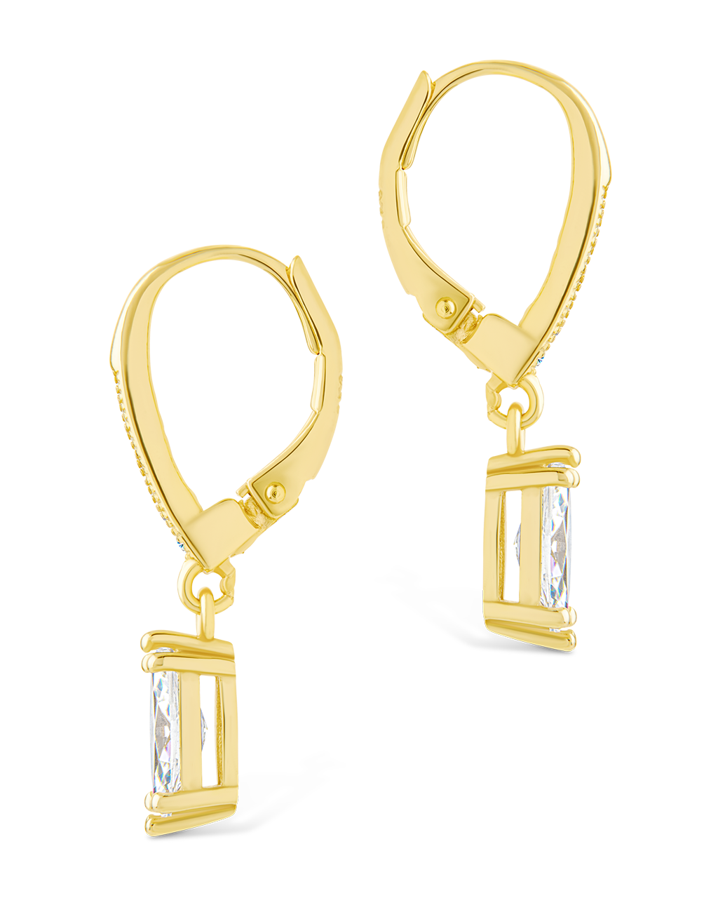 Sterling Silver Allegra Marquise Cut CZ French Clip Earrings