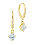 Sterling Silver Matilda Brilliant Cut CZ French Clip Earrings