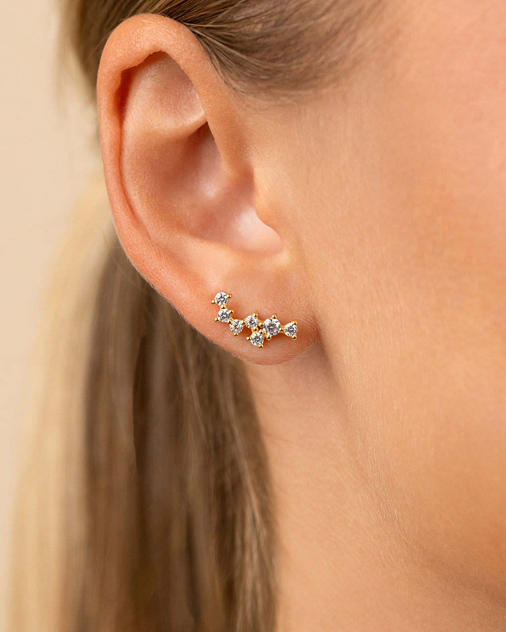 Sterling Silver Round Cut Cluster CZ Crawlers