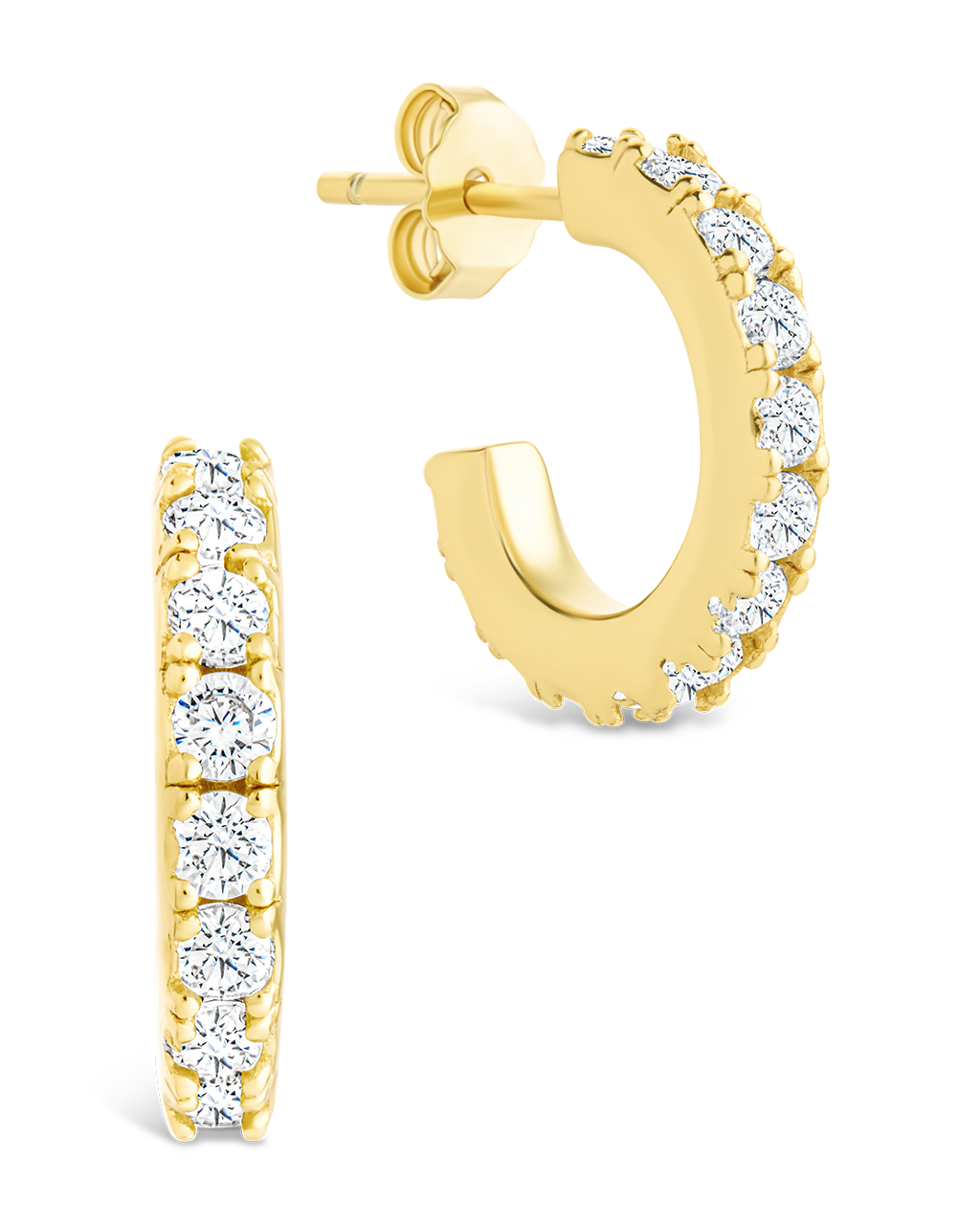 Sterling Silver Eleri CZ Tube Hoops