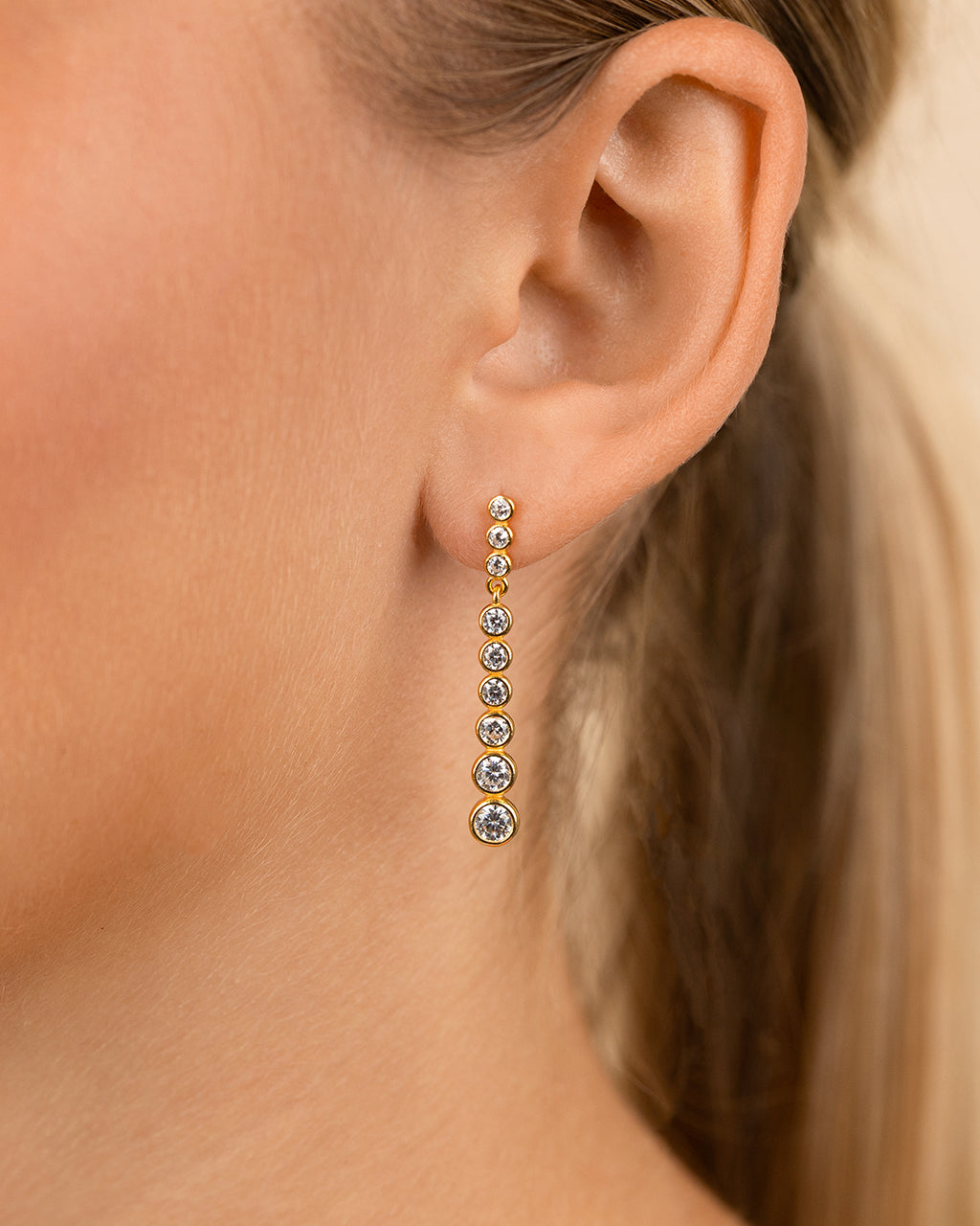 Sterling Silver Ianthe Brilliant Cut CZ Dangle Earrings