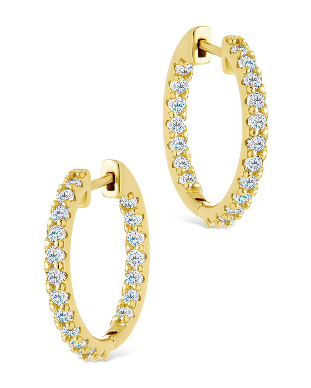 Sterling Silver Constance CZ Studded Statement Hoops