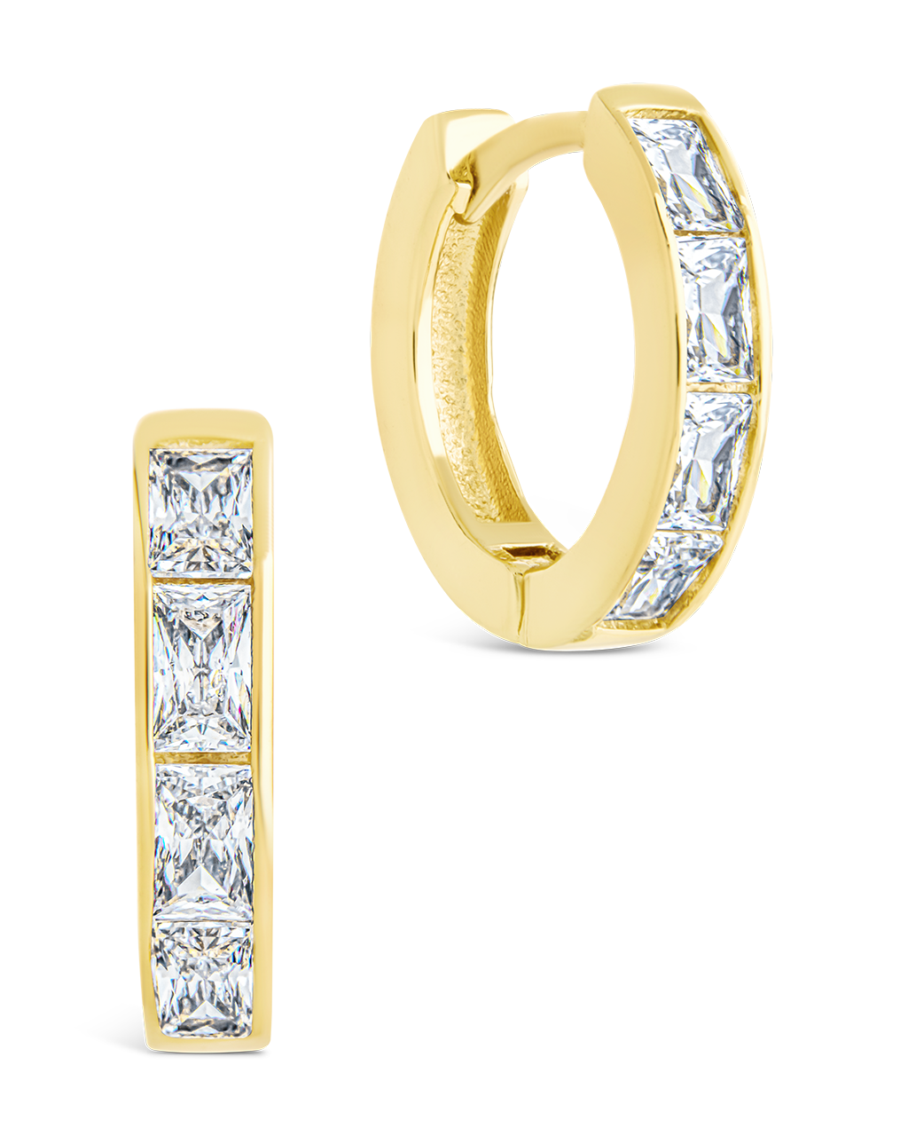 Anwen Emerald Cut CZ Hoops