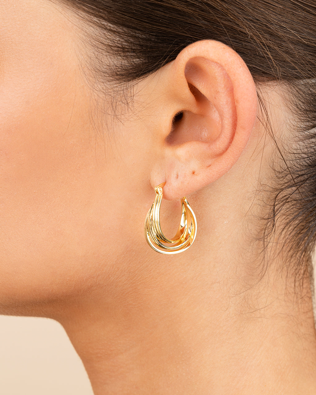 Emery Triple Row Layered Earrings