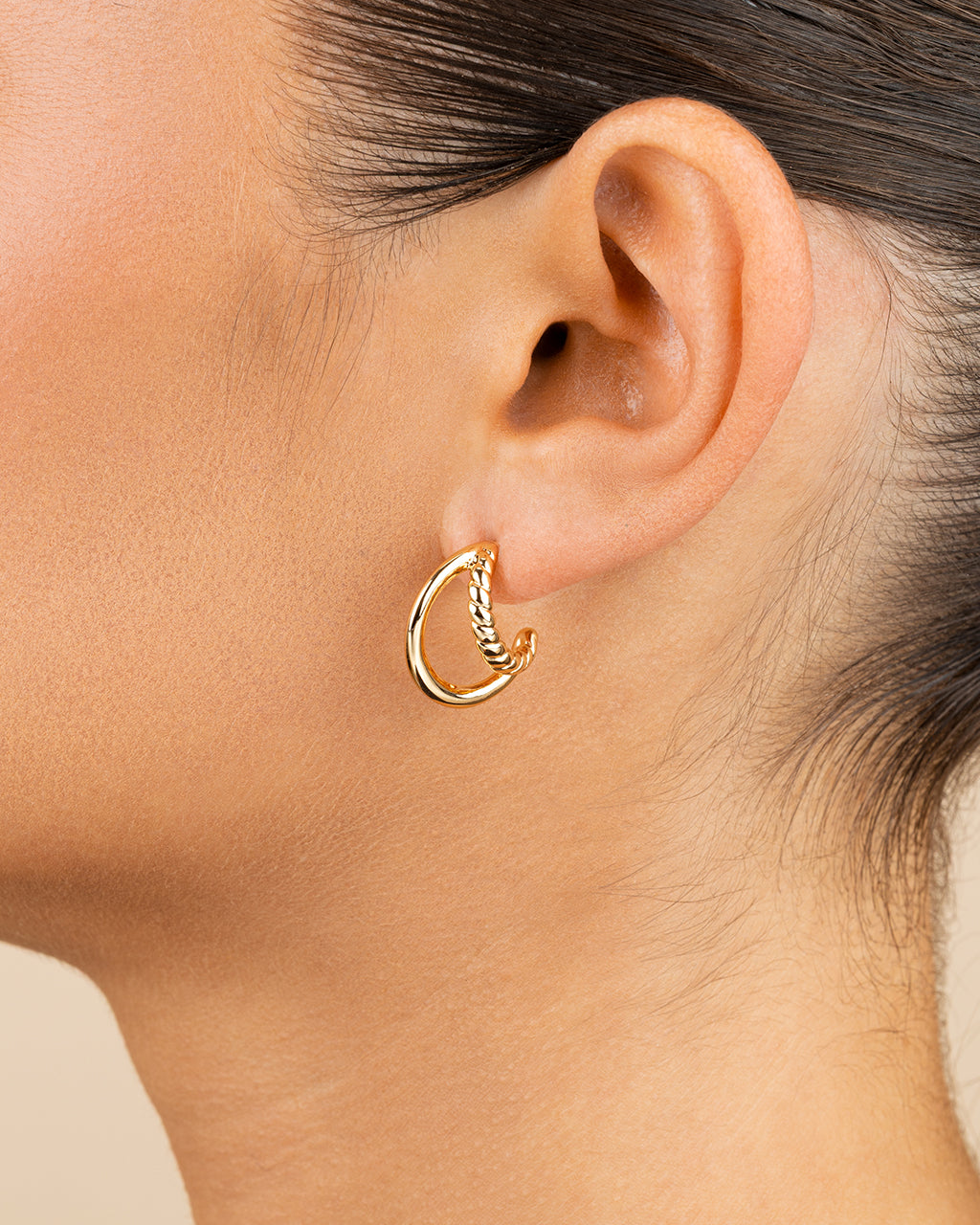 Arcadia Double Row Huggie Hoop Earrings