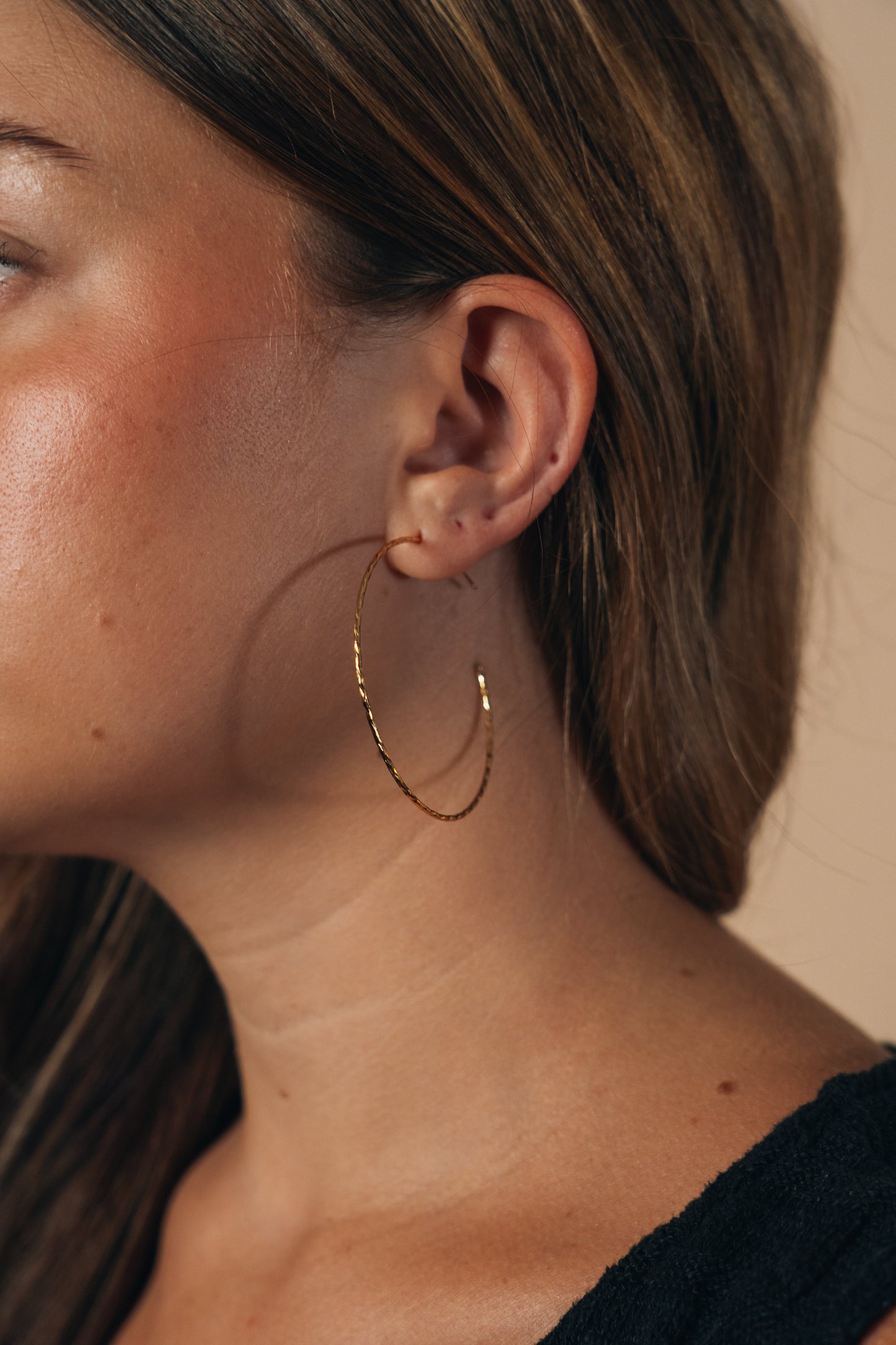 Sterling Silver Textured Hoops