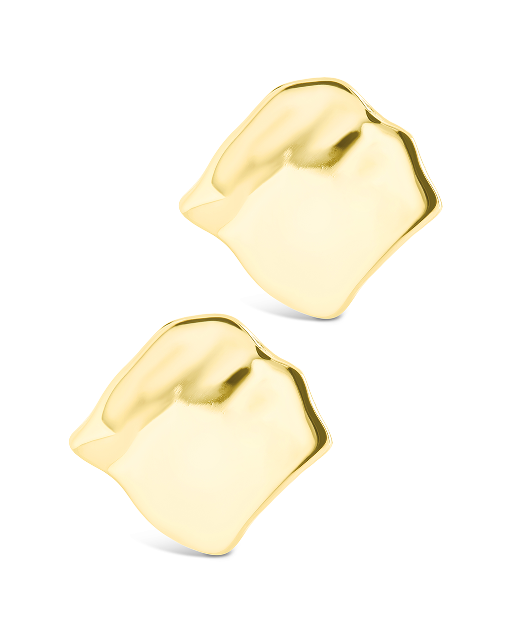 Sterling Silver Vivien Molten Square Statement Studs