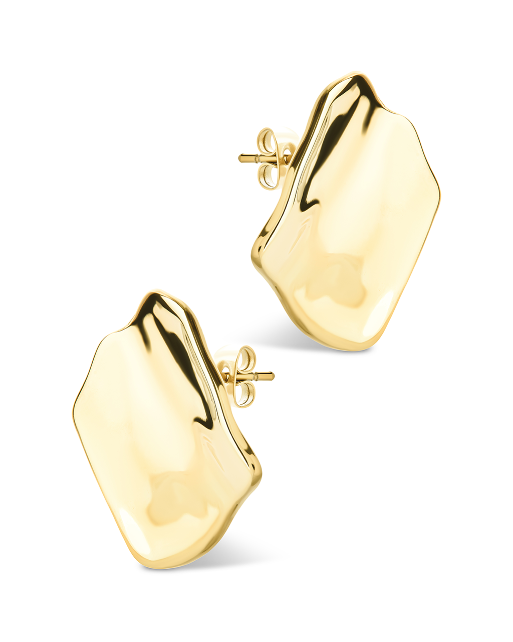 Sterling Silver Vivien Molten Square Statement Studs