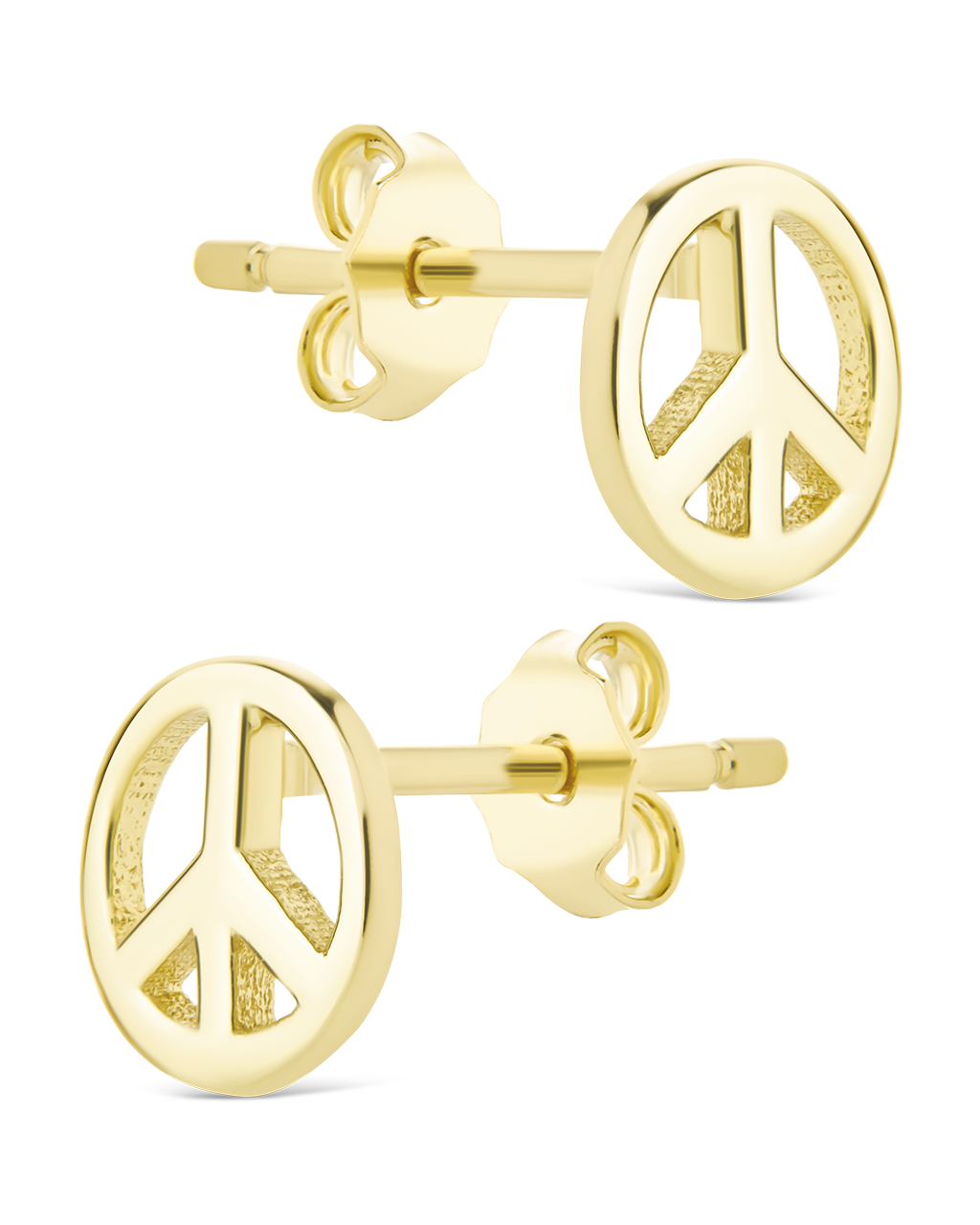 Sterling Silver Peace Sign Studs