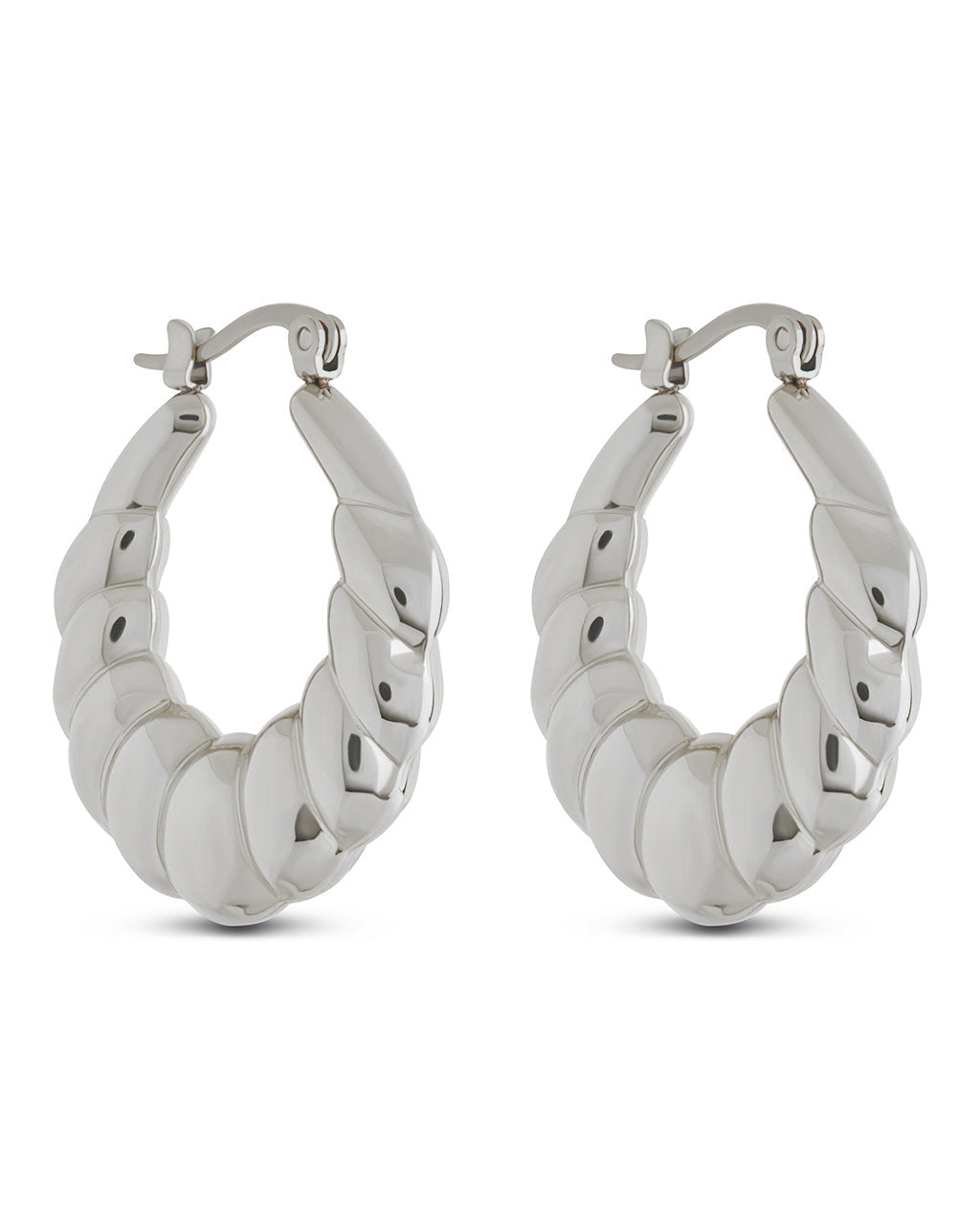 Piper Twisted Polished Hoop Earrings