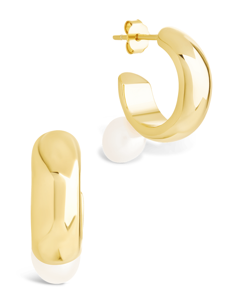 Sterling Silver Micki Pearl Drop Stud Earrings