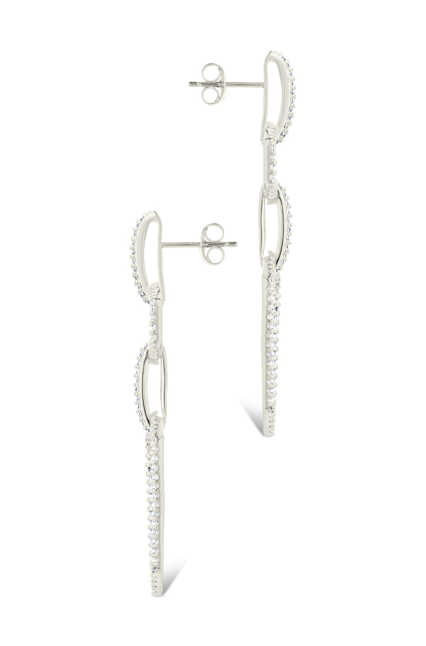 Harlene CZ Chain Link Drop Stud Earrings