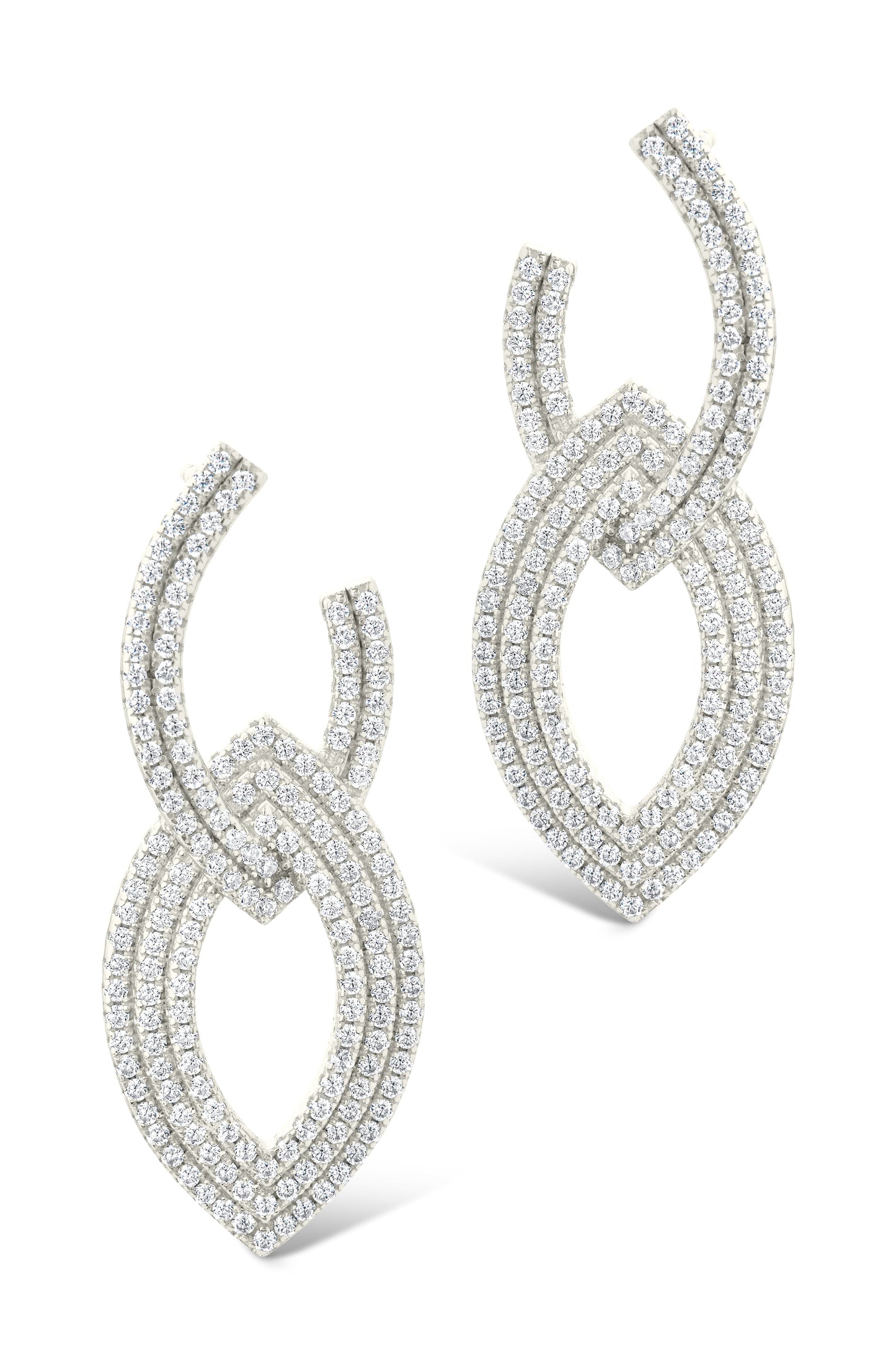 Lilah CZ Interlocking Drop Stud Earrings
