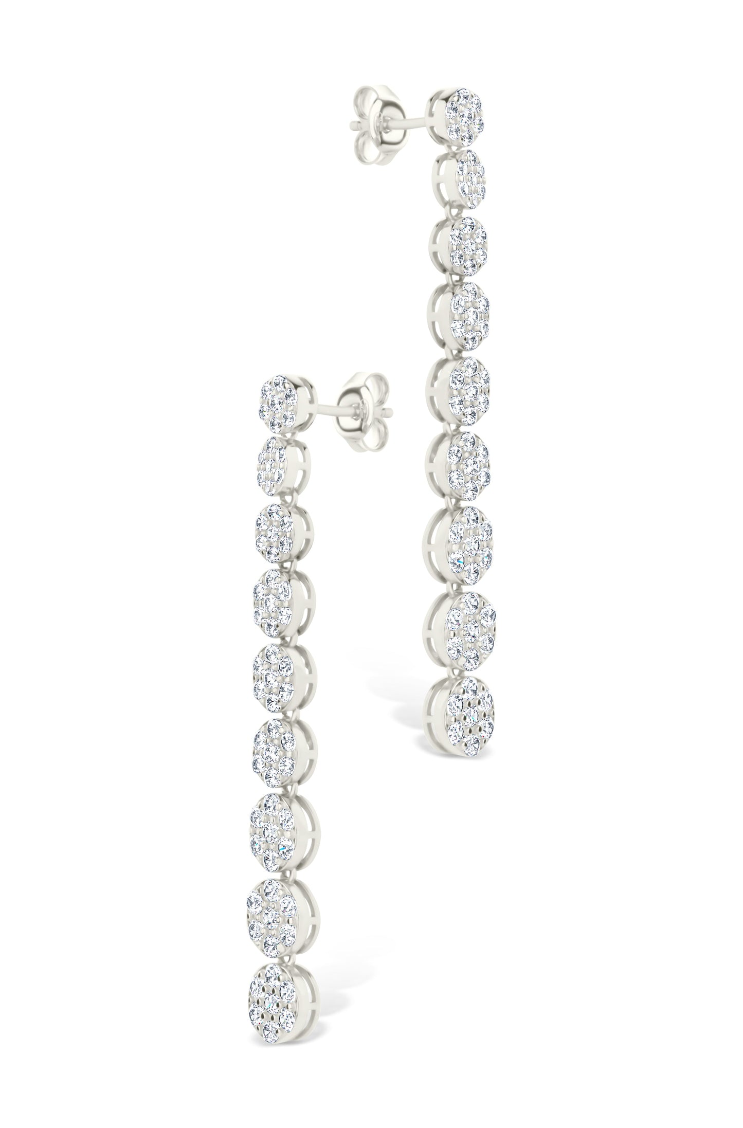 Jessa CZ Circle Drop Stud Earrings