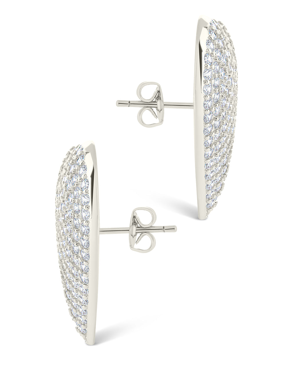 Disco Heart CZ Statement Stud Earrings