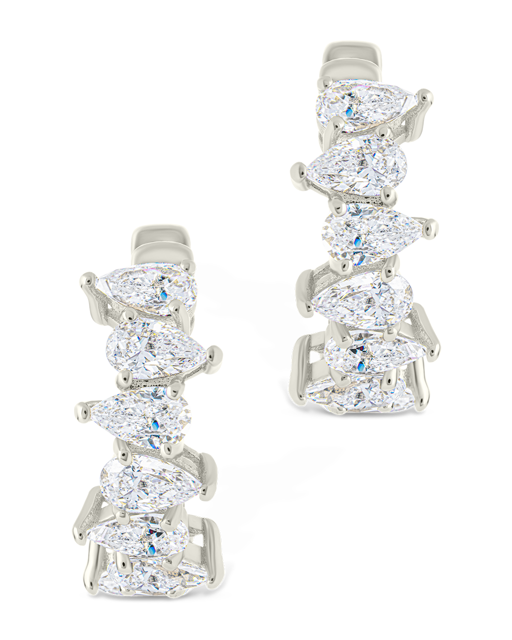 Carina Pear Cut CZ Hoops