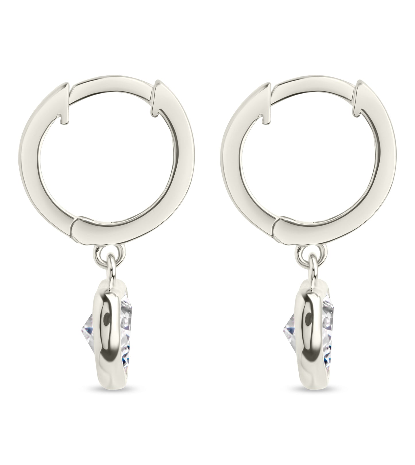 Sterling Silver Lizzy CZ Heart Drop Earrings