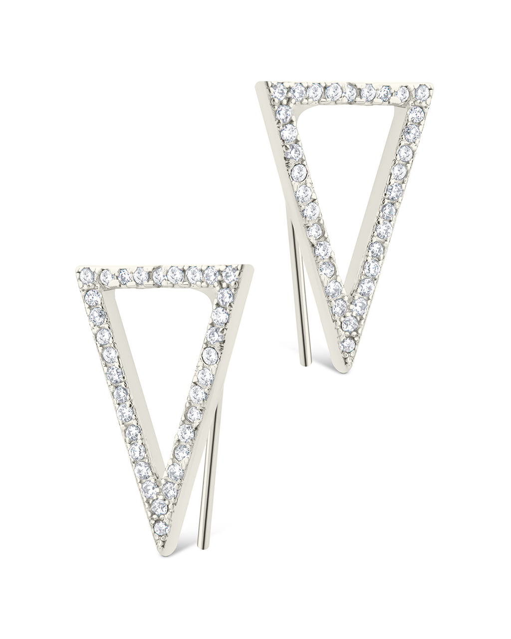 Sterling Silver Janine CZ Geometric Crawler Earrings