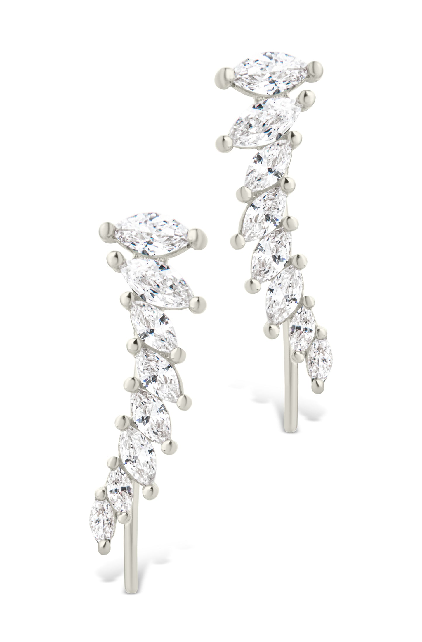 Sterling Silver Skye CZ Threader Crawler Earrings